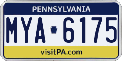 PA license plate MYA6175
