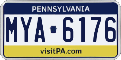 PA license plate MYA6176