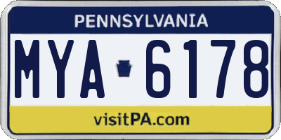 PA license plate MYA6178