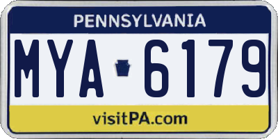 PA license plate MYA6179