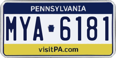 PA license plate MYA6181