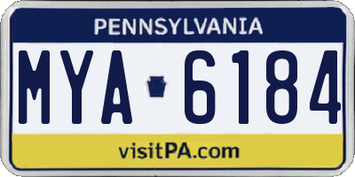 PA license plate MYA6184
