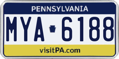 PA license plate MYA6188