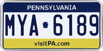 PA license plate MYA6189