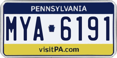 PA license plate MYA6191