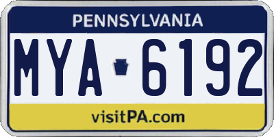 PA license plate MYA6192