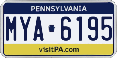 PA license plate MYA6195