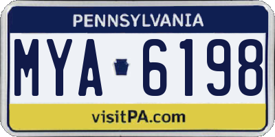 PA license plate MYA6198