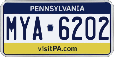 PA license plate MYA6202