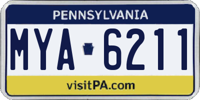 PA license plate MYA6211
