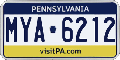 PA license plate MYA6212