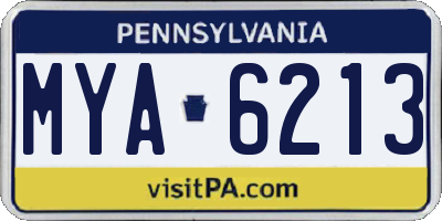 PA license plate MYA6213