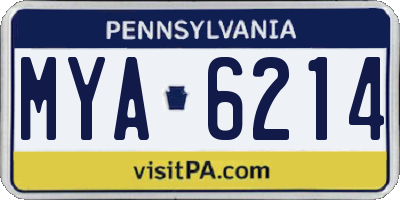 PA license plate MYA6214