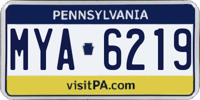 PA license plate MYA6219