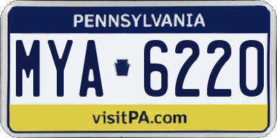 PA license plate MYA6220