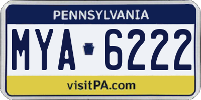 PA license plate MYA6222