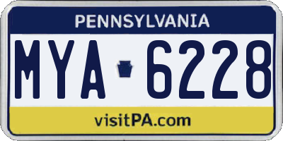 PA license plate MYA6228