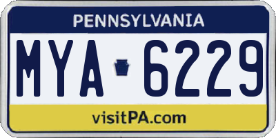 PA license plate MYA6229