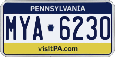 PA license plate MYA6230