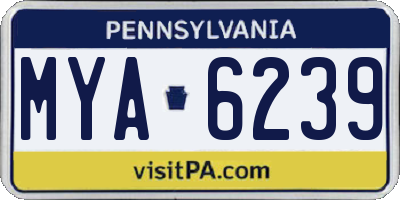 PA license plate MYA6239
