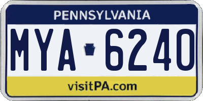 PA license plate MYA6240