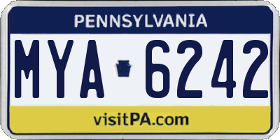 PA license plate MYA6242