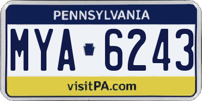 PA license plate MYA6243