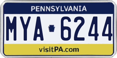 PA license plate MYA6244