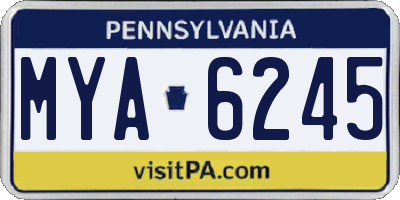 PA license plate MYA6245