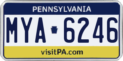 PA license plate MYA6246
