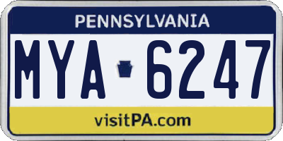 PA license plate MYA6247