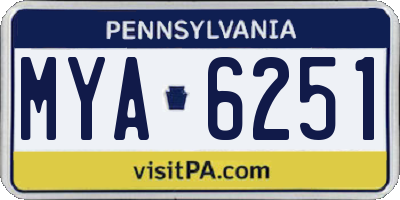 PA license plate MYA6251
