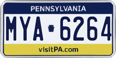 PA license plate MYA6264