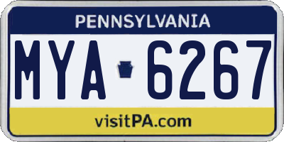 PA license plate MYA6267