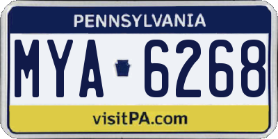 PA license plate MYA6268