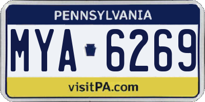 PA license plate MYA6269