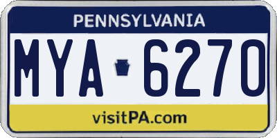 PA license plate MYA6270