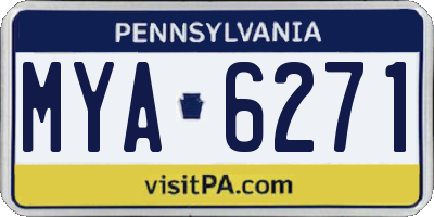 PA license plate MYA6271