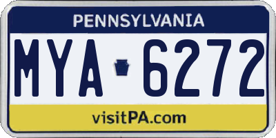 PA license plate MYA6272