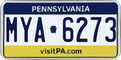 PA license plate MYA6273