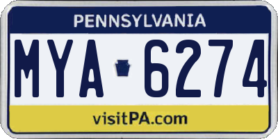 PA license plate MYA6274