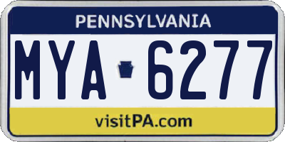 PA license plate MYA6277