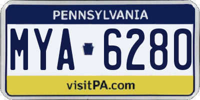 PA license plate MYA6280