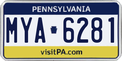 PA license plate MYA6281