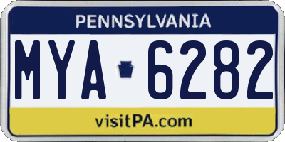 PA license plate MYA6282