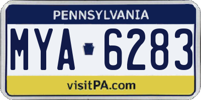 PA license plate MYA6283