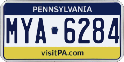 PA license plate MYA6284
