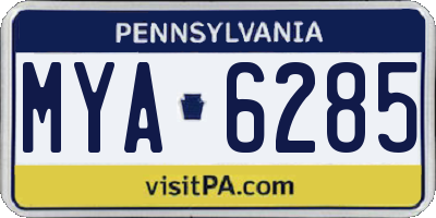 PA license plate MYA6285