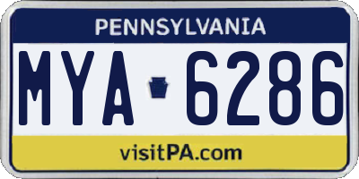 PA license plate MYA6286