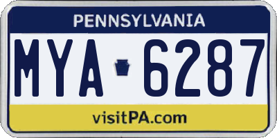 PA license plate MYA6287